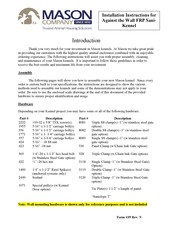 Mason FRP Sani-Kennel Installation Instructions Manual