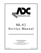 American Dryer Corp. Gas/Steam Models ML-82 Service Manual
