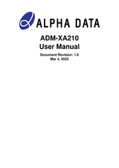 Alpha Data ADM-XA210 User Manual