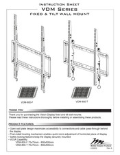 Middle Atlantic Products VDM-800-F Instruction Sheet