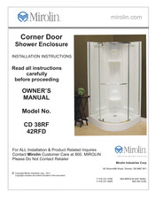 Mirolin CD 38RF Installation Instructions Manual