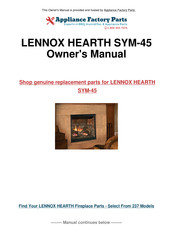 Lennox Hearth Products Symmetry SYM-45P Installation Instructions Manual