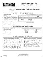 Maytag Commercial MLE22PR User Instructions