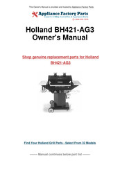 Holland Grill BH421-AG3 Instruction Manual