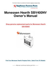 Monessen Hearth SBV400NV Installation & Operating Instructions Manual