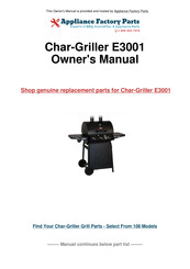 Char-Griller Grillin' Pro E3001 Owner's Manual