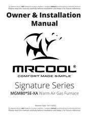 MrCool Signature MGM80SE090B4A Owners & Installation Manual