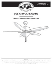 HAMPTON BAY AM215I-BN Use And Care Manual