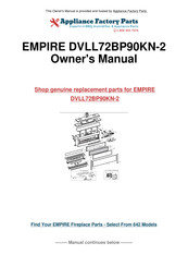Boulevard DVLL72BP90KP-2 Installation Instructions Manual