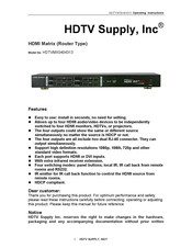 HDTV Supply HDTVMX0404313 Operating Instructions Manual