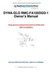 Dyna-Glo DELUX RMC-FA100DGD-1 User's Manual And Operating Instructions