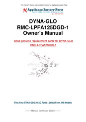 Dyna-Glo DELUX RMC-LPFA125DGD-1 User's Manual And Operating Instructions