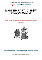MasterCraft 1015SSW Safety, Operation & Maintenance Manual/Parts List