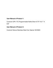 Cuisinart SCO-60C Instruction Booklet