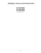 Panasonic CS-MKS9NKU Installation Instructions Manual