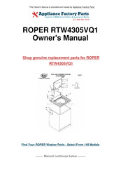 Roper RTW4305VQ1 User Instructions