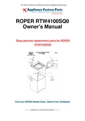 Roper RTW4100SQ0 User Instructions