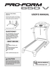 Pro-Form 650 V Treadmill User Manual
