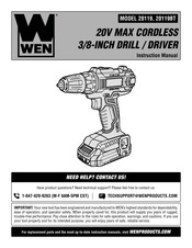 Wen 20119BT Instruction Manual
