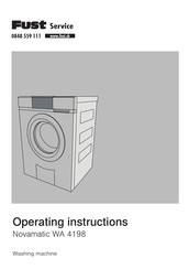 FUST Novamatic WA 4198 Operating Instructions Manual