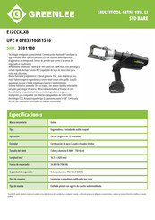 Textron Greenlee Gator E12CCXLX Instructions Manual