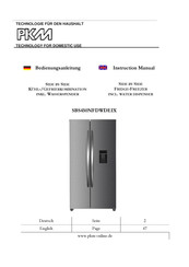 Pkm SBS450NFDWDEIX Instruction Manual