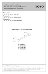 Toto TRANSITIONAL YB 40030 Installation And Owner's Manual