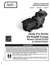 Jandy Pro VS PlusHP Installation And Operation Manual