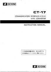 Icom CT17 Instruction Manual