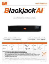 Digital Watchdog Blackjack Ai DW-BJAiP100TR Quick Start Manual