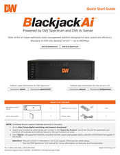 Digital Watchdog Blackjack Ai DW-BJAiHDX7140T Quick Start Manual