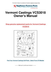 Vermont Castings Signature VCS3008 Series User Manual