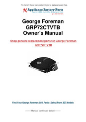 George Foreman GRP72CTVTB G-broil Vari-Temp Manual