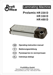 ProfiOffice Prolamic HR 330 D Operating Instructions Manual