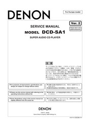 Denon DCD-SA1 Service Manual