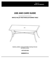 Home Depot MAPLE VALLEY FTM60623 Use And Care Manual