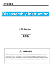 AOC 24E4U Disassembly Instructions Manual