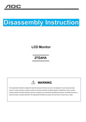 AOC 27G4HA Disassembly Instructions Manual