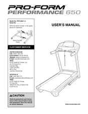 ICON IP PRO-FORM PERFORMANCE 650 User Manual