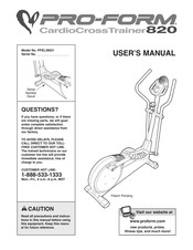 Pro-Form CardioCrossTrainer 820 User Manual