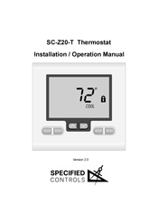 Specified Controls SC-Z20-T Installation & Operation Manual