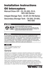 Watts OI Installation Instructions Manual