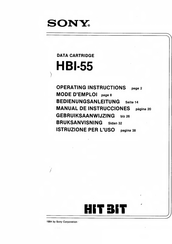 Sony HBI-55 Operating Instructions Manual