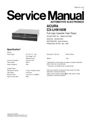 Panasonic ACURA CX-LH9160B Service Manual