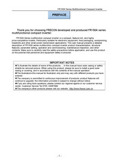Frecon FR150A-2S-1.1B Manual