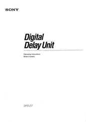 Sony DPS-D7 Operating Instructions Manual