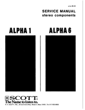 Scott ALPHA 6 Service Manual