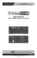 Atlas IED TSD-PA20VG Owner's Manual