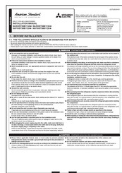 Mitsubishi Electric American Standard NAXWST36B112A Series Manual