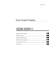 Sony GDM-90W11 Operating Instructions Manual